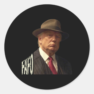 Funny Fafo Trump Photo _1 Classic Round Sticker