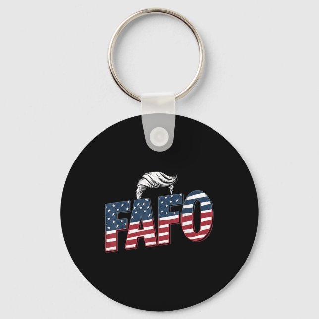 Funny Fafo Trump Photo _2  Key Ring (Front)