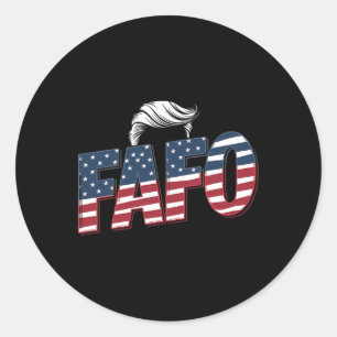 Funny Fafo Trump Photo Classic Round Sticker