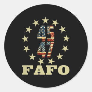 Funny Fafo Trump Photo Classic Round Sticker