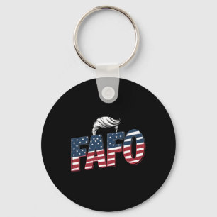 Funny Fafo Trump Photo Key Ring