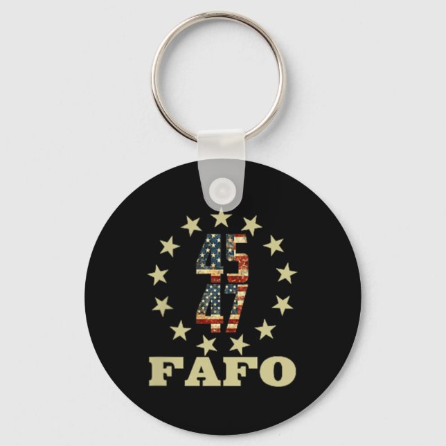 Funny Fafo Trump Photo  Key Ring (Front)