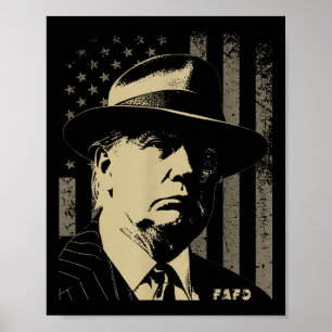 Funny Fafo Trump Photo Usa Flag Retro Distressed Poster
