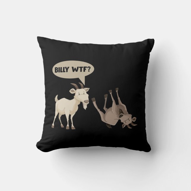 Funny Fainting Goat Hilarious Mountain Animal Cushion (Front)