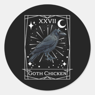 Funny Fairycore Tarot Gothic Witchcraft Chicken De Classic Round Sticker