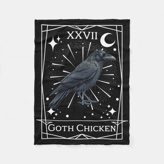 Funny Fairycore Tarot Gothic Witchcraft Chicken De Fleece Blanket (Front)