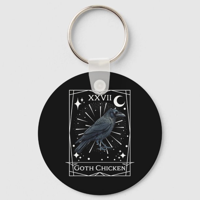 Funny Fairycore Tarot Gothic Witchcraft Chicken De Key Ring (Front)