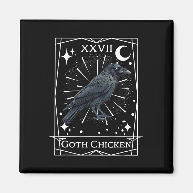 Funny Fairycore Tarot Gothic Witchcraft Chicken De Magnet (Front)