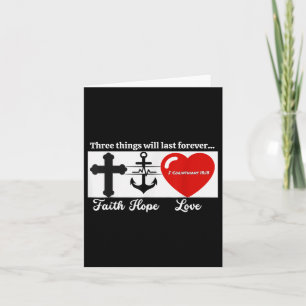 Funny Faith Hope Love Jesus Christian Heart Design Card