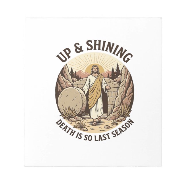 Funny Faith Resurrection Cave Vintage Engraving Sh Notepad (Front)
