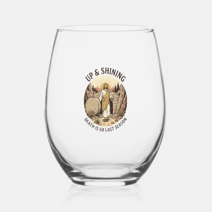Funny Faith Resurrection Cave Vintage Engraving Sh Stemless Wine Glass