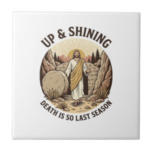 Funny Faith Resurrection Cave Vintage Engraving Sh Tile