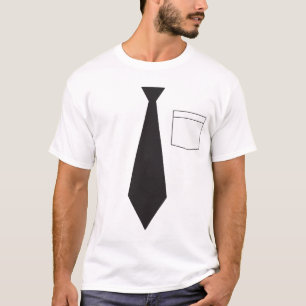Funny Fake Black Necktie Shirt