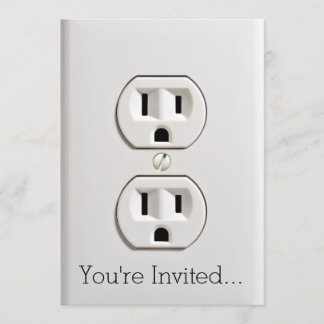 Funny Fake Electrical Outlet Invitation