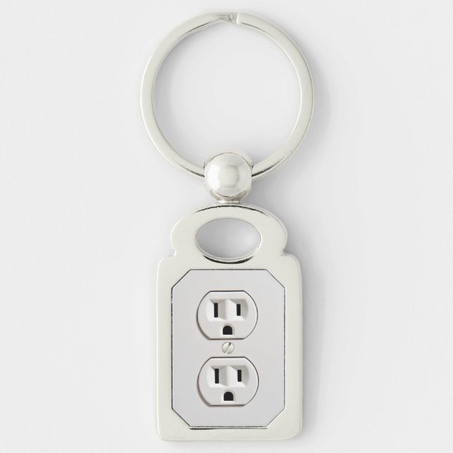 Funny Fake Electrical Outlet Key Ring (Front)