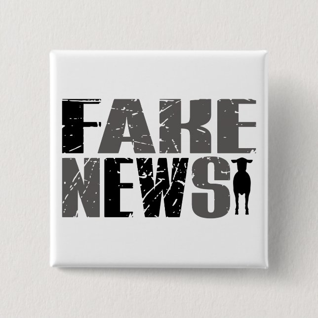 Funny Fake News Ewe Quote & Sheep Trump Truth 15 Cm Square Badge (Front)