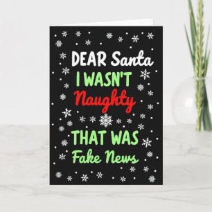 Funny Fake News Naughty List Christmas Card