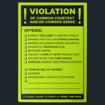 Funny Fake Parking Ticket Driving Citation Post-it Notes<br><div class="desc">Don't you wish you were a cop whenever you see some donkey doing these things? Slap one of these polite but firm fake parking/driving tickets on their car and you'll feel better for the rest of the day! (Post It Notes do not stick permanently, and will not damage any part...</div>