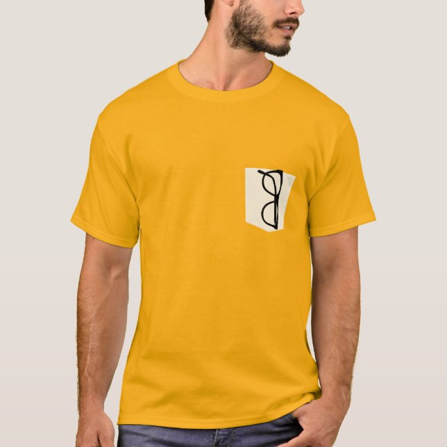 Funny  Fake Pocket Tee with glasses tshirt design (Front)