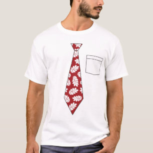Funny Fake Red Tropical Necktie Shirt