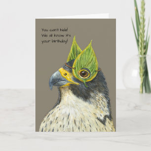 Funny falcon birthday card