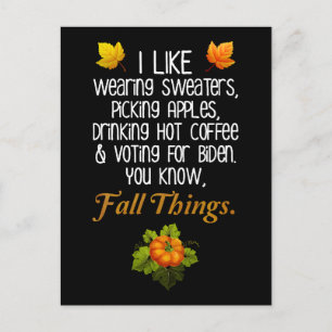 Funny Fall 2024 November Election Pro-Biden Postcard