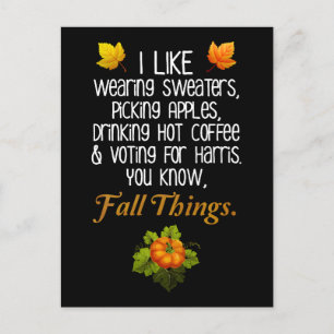 Funny Fall 2024 November Election Pro-Harris Postcard