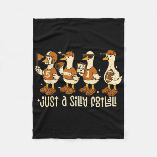 Funny Fall Autumn Cute Just A Silly Football Goose Fleece Blanket