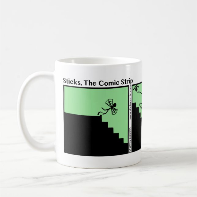 Funny Fall Down the Stairs Stickman Mug - 003 (Left)