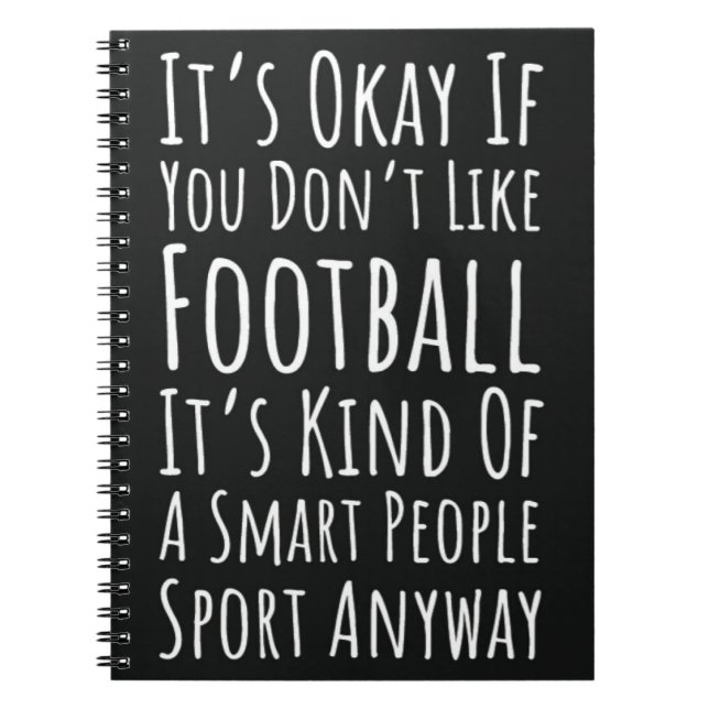 Funny Fall Gifts For Football Fans Sports Humour Notebook (Front)