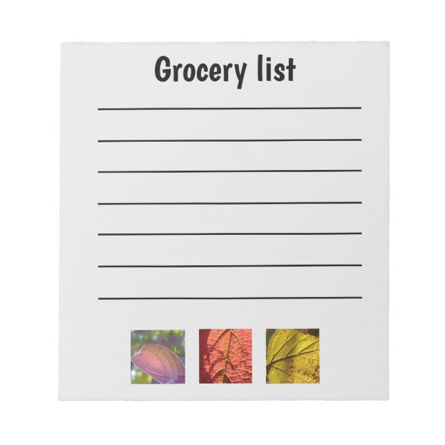 Funny Fall Grocery List Notepad (Front)
