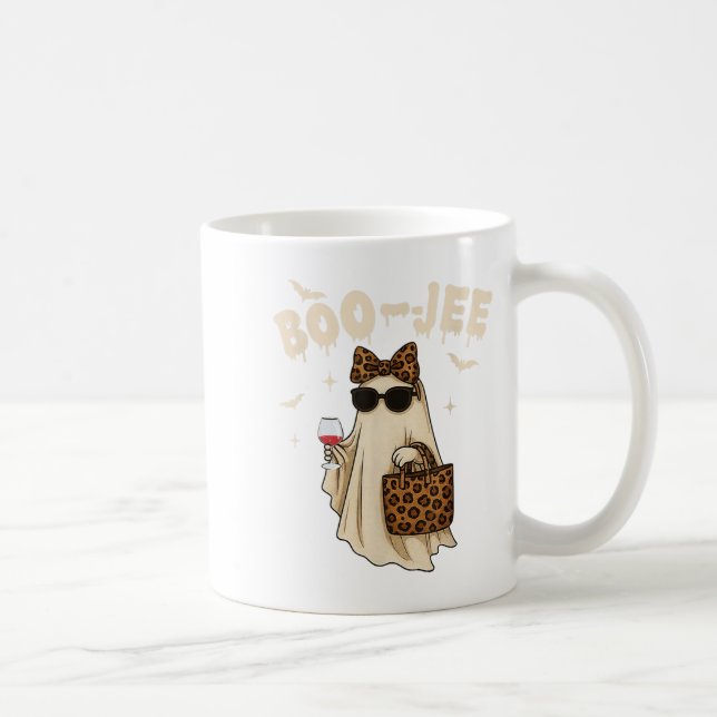 Funny Fall Halloween Ghost Boujee Boo Jee Soky Sea Coffee Mug (Right)