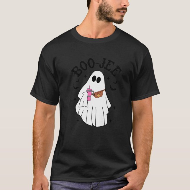 Funny Fall Halloween Ghost Boujee Boo Jee Spooky S T-Shirt (Front)