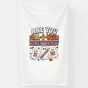Funny Fall Halloween Teacher Ghost Directions Shir Banner