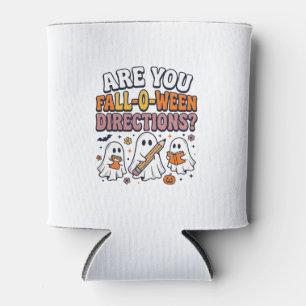 Funny Fall Halloween Teacher Ghost Directions Shir Can Cooler