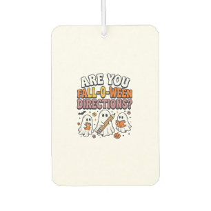 Funny Fall Halloween Teacher Ghost Directions Shir Car Air Freshener