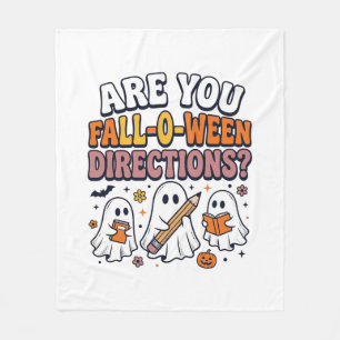 Funny Fall Halloween Teacher Ghost Directions Shir Fleece Blanket
