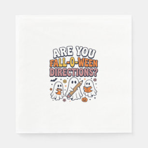 Funny Fall Halloween Teacher Ghost Directions Shir Napkin