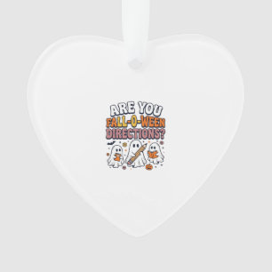 Funny Fall Halloween Teacher Ghost Directions Shir Ornament