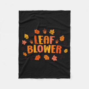 Funny Fall Leaf Blower Halloween Matching Couple A Fleece Blanket