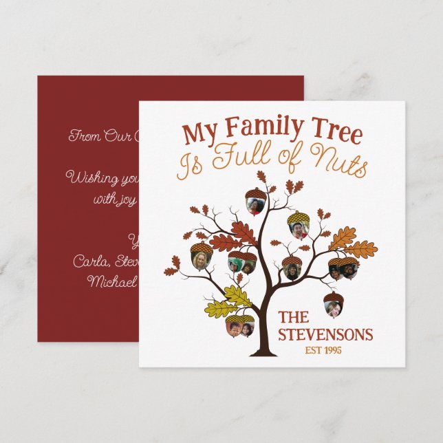 Funny Fall Photo Family Tree is Full of Nuts  (Front/Back)