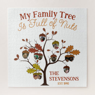 Funny Fall Photo Family Tree is Full of Nuts Jigsaw Puzzle