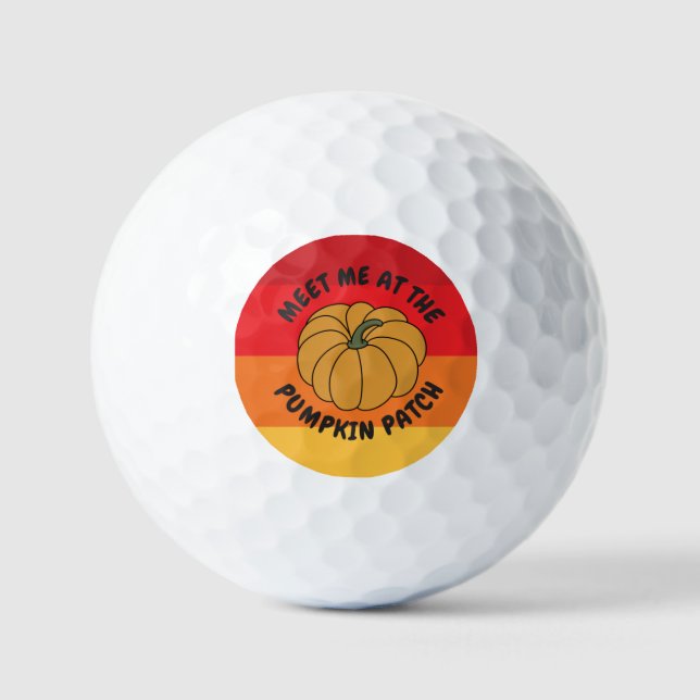 Funny Fall Pumpkin Golf Balls (Front)