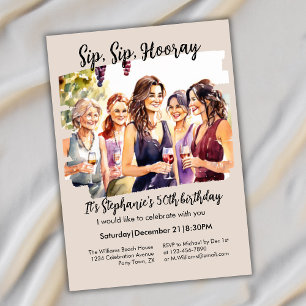 Funny Fall Wine Tasting Woman's 50th Birthday Invitation