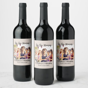Funny Fall Wine Tasting Woman's 50th Birthday Label