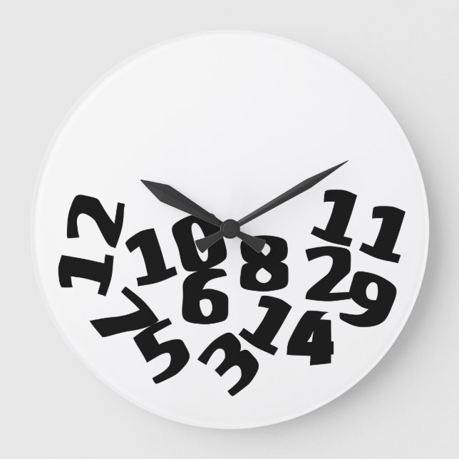 Funny Fallen Numbers Large Clock (Front)