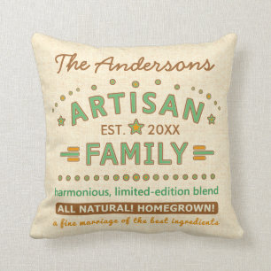 Funny Family Artisan Wedding Cute Personalised Cushion