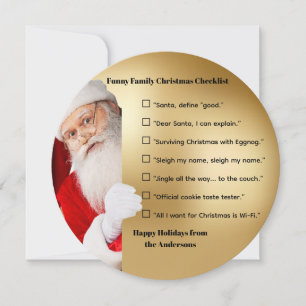 Funny Family Christmas Checklist Holiday Card