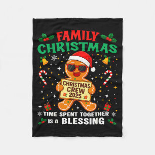 Funny Family Christmas Crew 2025 Santa Xmas Ginger Fleece Blanket
