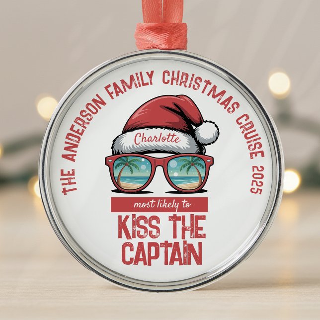 Funny Family Christmas Cruise Metal Tree Decoration (Creator Uploaded)